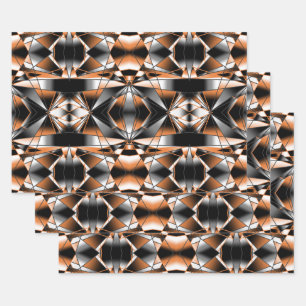 Feuille De Papier Cadeau Dessin mécanique Orange Gradient Color Fill