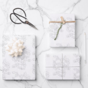 Feuille De Papier Cadeau Dessin moghol sur un ensemble de 3 papiers cadeaux