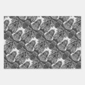 Feuille De Papier Cadeau Dessins à l'encre noire et blanche (Devant 2)