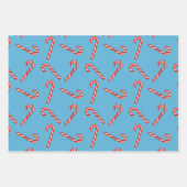 Feuille De Papier Cadeau Dessins De sucre de canne En Blanc Vert Rouge (Devant 3)