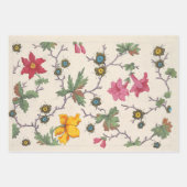 Feuille De Papier Cadeau Dessins textiles floraux (Devant 3)