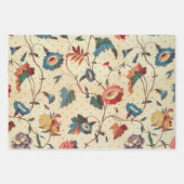 Feuille De Papier Cadeau Dessins textiles floraux (Devant)