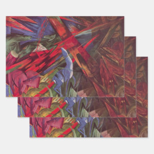 Feuille De Papier Cadeau Destins des animaux de Franz Marc, Art cubiste vin