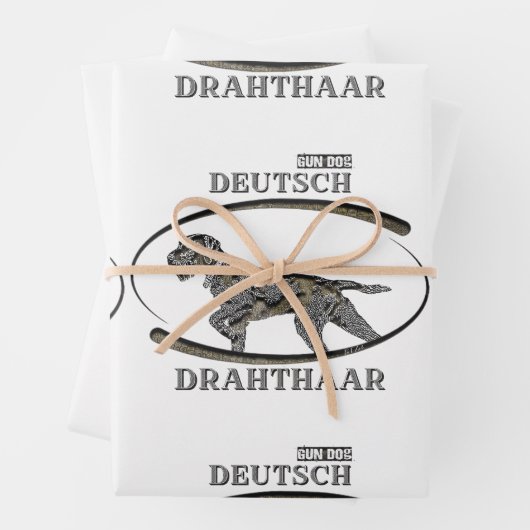 Feuille De Papier Cadeau Deutsch Drahthaar, Meilleur chien d'arme (En situation)