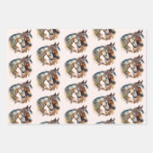 Feuille De Papier Cadeau Deux beaux chevaux Western Boho Motif (Devant 3)