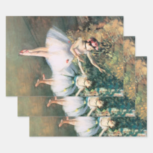 Feuille De Papier Cadeau Deux danseuses sur une scène par Edgar Degas, Art 