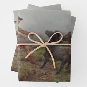 Feuille De Papier Cadeau Deux Ponies Shetland dans les Highlands d'Écosse