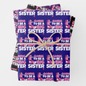 Feuille De Papier Cadeau Devenir une grande soeur - Coeurs de Fée Rose (En situation)