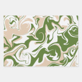 Feuille De Papier Cadeau Déversement - Blanc, Sable et Palm Green (Devant 3)