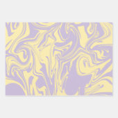 Feuille De Papier Cadeau Déversement - Pastel Jaune et Violet (Devant)
