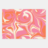 Feuille De Papier Cadeau Déversement - rose, orange et crème (Devant 2)