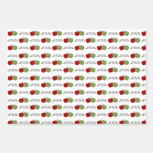 Feuille De Papier Cadeau Devis de pomme mignonne (Devant 3)