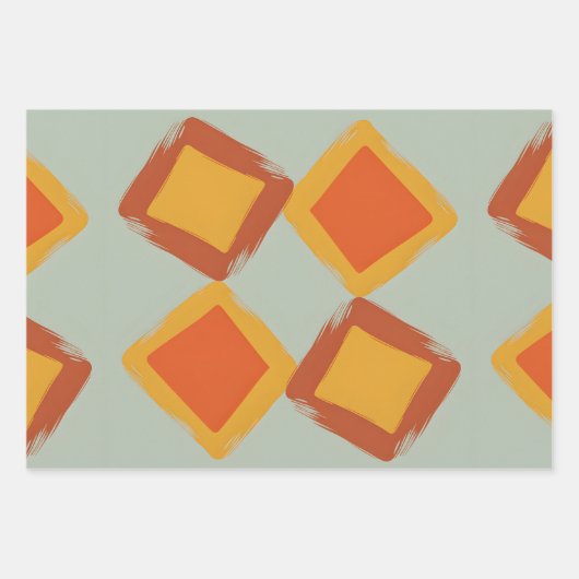 Feuille De Papier Cadeau Diamant Rétro (Devant)