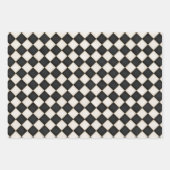 Feuille De Papier Cadeau Diamants blancs noirs et antiquités (Devant)