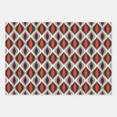 Feuille De Papier Cadeau Diamants modernes du milieu du siècle, orange, Bro (Devant 3)