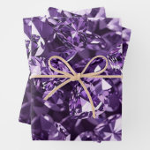 Feuille De Papier Cadeau Diamants pourpres (En situation)