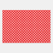 Feuille De Papier Cadeau Diamond Star sur Vert, Rouge et Blanc (Devant 2)