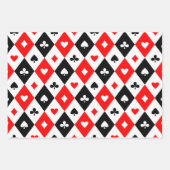 Feuille De Papier Cadeau Diamonds Coeurs Pique Clubs Jouer Cartes Motif (Devant 3)