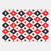 Feuille De Papier Cadeau Diamonds Coeurs Pique Clubs Jouer Cartes Motif (Devant)