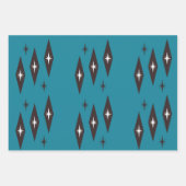 Feuille De Papier Cadeau Diamonds Motif atomique des années 50 (Devant 3)