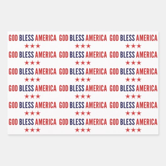 Feuille De Papier Cadeau Dieu bénisse l'Amérique (Devant)