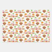 Feuille De Papier Cadeau Dinde de Thanksgiving (Devant 3)