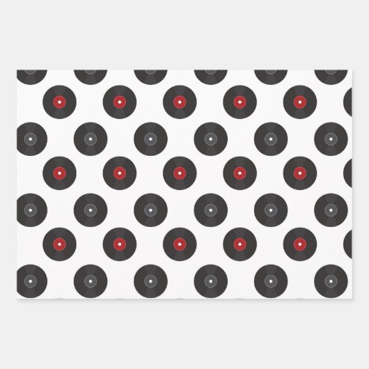 Feuille De Papier Cadeau Diner Black Red Trio 1950 (Devant 3)