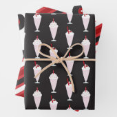 Feuille De Papier Cadeau Diner Black Red Trio 1950 (En situation)