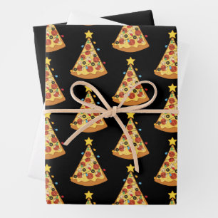 Feuille De Papier Cadeau Dîner de vacances pour amateur de pizza de Noël Nu