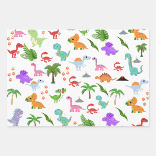 Feuille De Papier Cadeau "Dino-mite Party : Jurassic Joy Unleashed!