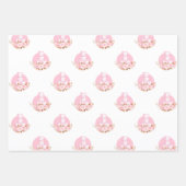 Feuille De Papier Cadeau Dinos Bébé Rose (Devant 3)