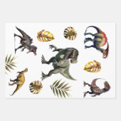 Feuille De Papier Cadeau Dinosaur fête d'anniversaire (Devant 2)