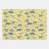 Feuille De Papier Cadeau Dinosaur Motif Jaune (Devant)