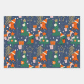 Feuille De Papier Cadeau Dinosaur Noël Party Blue (Devant 3)