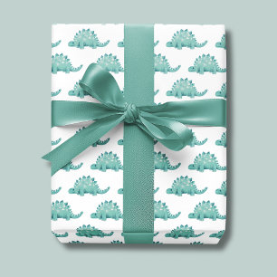 Feuille De Papier Cadeau Dinosaur Stegosaurus Anniversaire de enfant