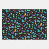 Feuille De Papier Cadeau Dinosaure Astronauts Aquarelle Espace Dino Anniver (Devant 3)