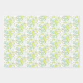 Feuille De Papier Cadeau Dinosaure Bleu Et Vert (Devant 3)