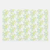 Feuille De Papier Cadeau Dinosaure Bleu Et Vert (Devant 2)