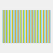 Feuille De Papier Cadeau Dinosaure de coordination verte, orange, bleu (Devant 2)