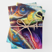 Feuille De Papier Cadeau Dinosaure Imaginaire T-Rex (En situation)