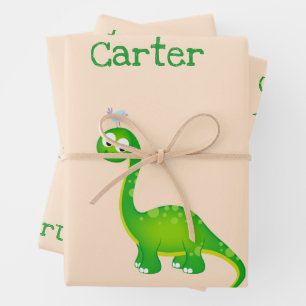 Feuille De Papier Cadeau Dinosaure préhistorique personnalisé