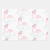 Feuille De Papier Cadeau Dinosaure Rose (Devant)