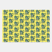 Feuille De Papier Cadeau Dinosaure Vert (Devant 2)