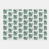 Feuille De Papier Cadeau Dinosaure Vert (Devant)