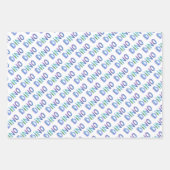 Feuille De Papier Cadeau Dinosaures bleu violet vert pour enfants (Devant 2)