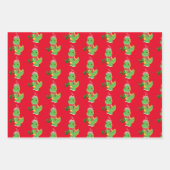 Feuille De Papier Cadeau Dinosaures de Noël (Devant 2)