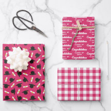 Diplômes de casquettes rose chaud Motifs de fin d'