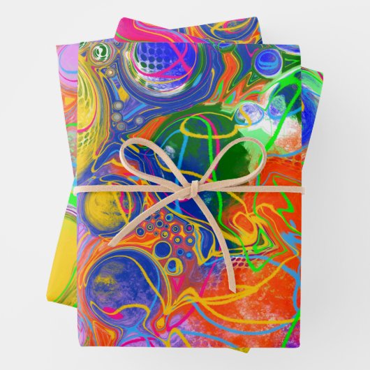 Feuille De Papier Cadeau Disco Ball Electricity Marble Fluid Art Anniversai (En situation)