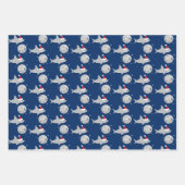 Feuille De Papier Cadeau Disco Ball Shark Santa Hat Noël (Devant)