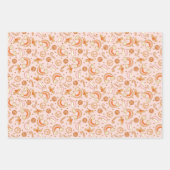 Feuille De Papier Cadeau Disco de Noël Rose Cute Rainbow Père Noël (Devant)